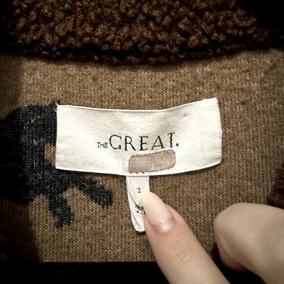 The GREAT Pasture Fleece Horse Sherpa Jacket Light Hickory Brown - Picture 6 of 6